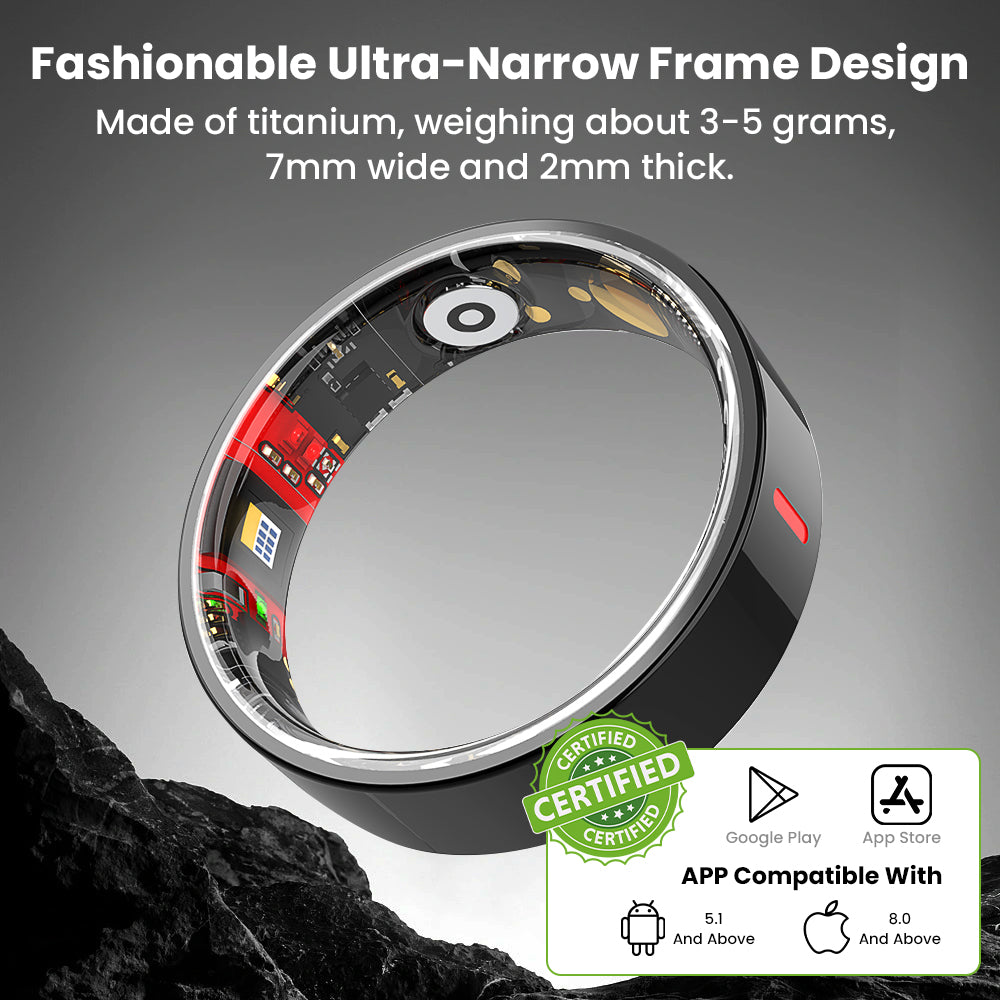 Zegory R05 Blood Sugar Blood Pressure Blood oxygen HRV Sleep Monitoring Waterproof Smart Ring