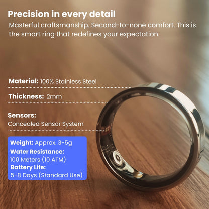 Zegory R05 Blood Sugar Blood Pressure Blood oxygen HRV Sleep Monitoring Waterproof Smart Ring