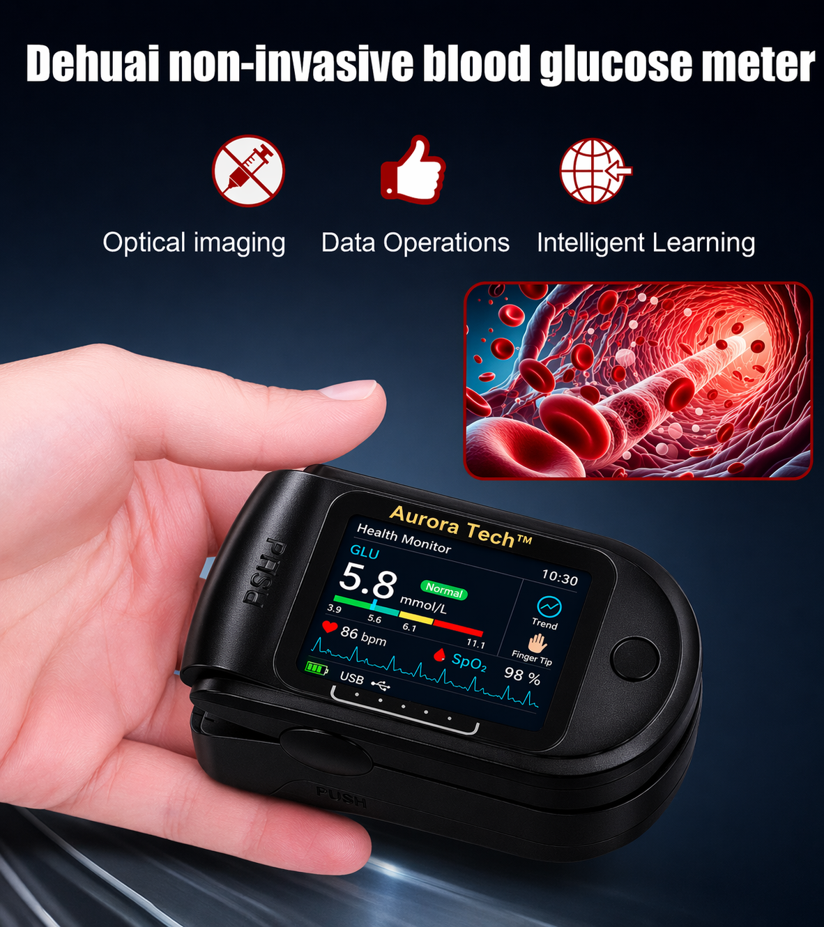 🩺Aurora Tech™ Non-Invasive AI Blood Sugar Analyzer | High-Precision 99.9% Accuracy | TGA Certified
